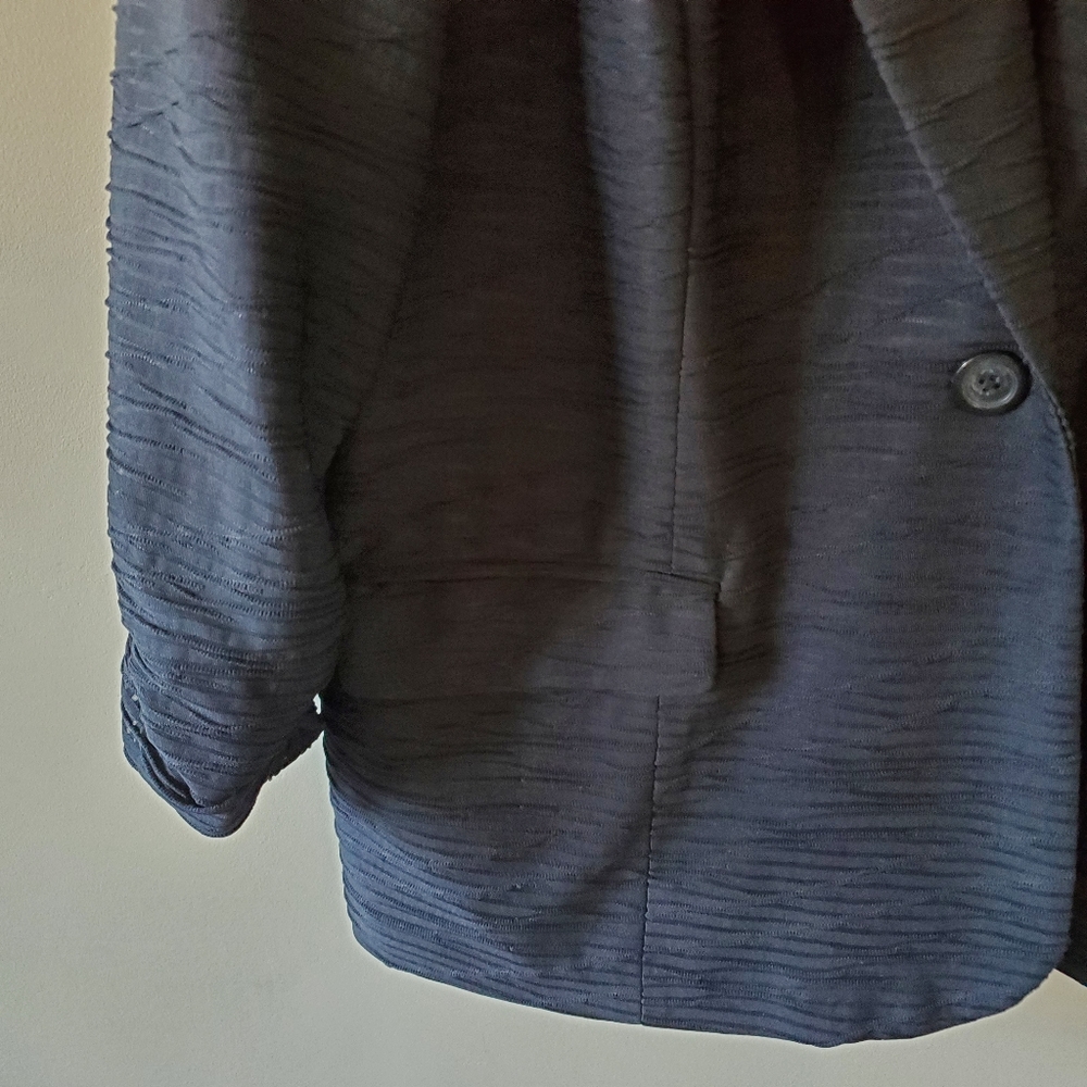 Chico's XL Modern Contemporary Whimsigoth Romantic Illusion Sleeve Blazer - Picture 7 of 14